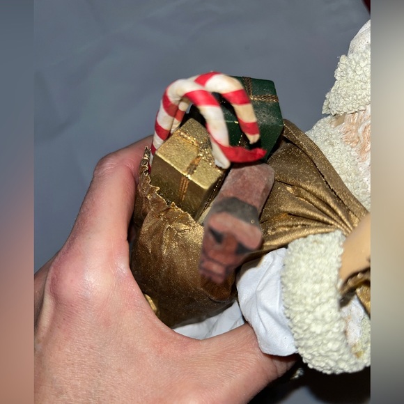 Possible Dreams SANTA 1987 Clothtiques 10#Old World White Gold TOY sack  713036 - Picture 6 of 16